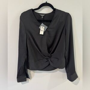 NWT Express Black Twist Front Blouse Size Small